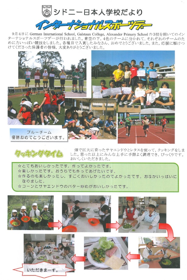 シドニー日本人学校だより インターナショナルスポーツデー